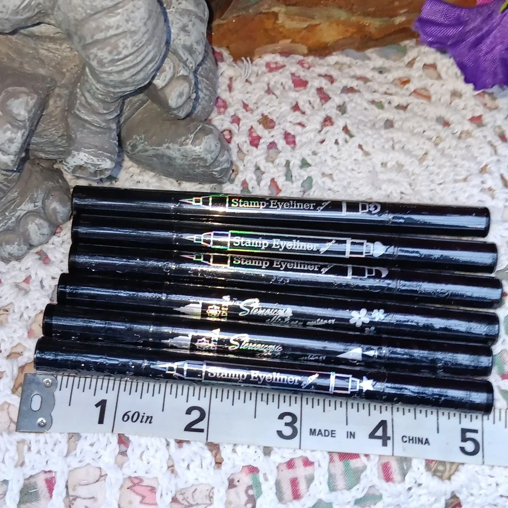 🆕2 IN 1 STAMP & EYELINER 6 PC SET, WATERPROOF & SMUDGE PROOF Y2K PUNK GOTH